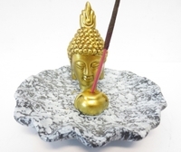 Wierookhouder Gouden Thais Boeddhahoofd op schaal