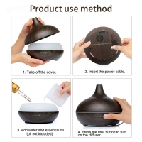 Aroma Diffuser 500ML met afstandsbediening donker hout